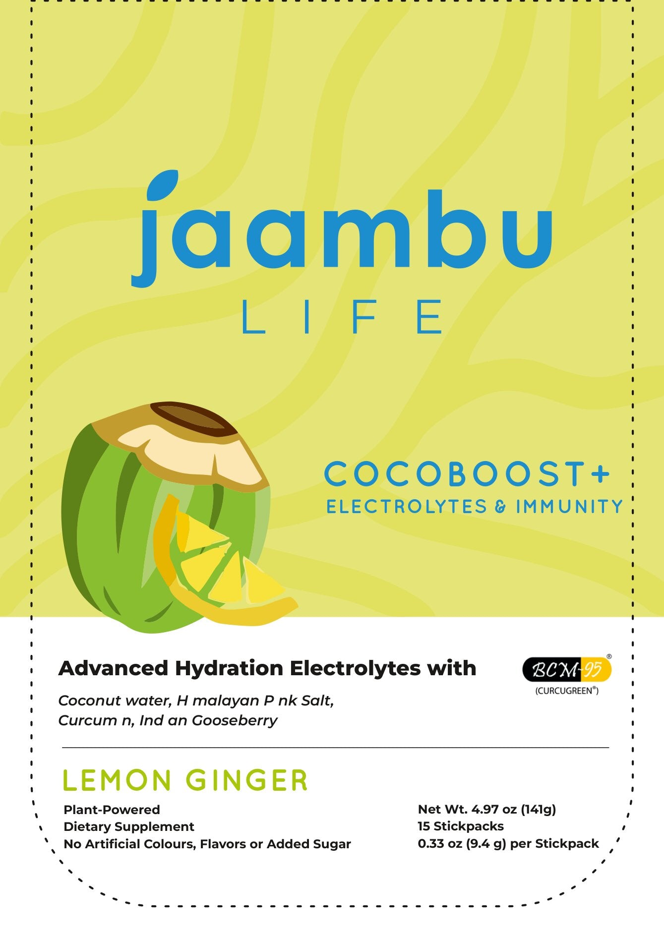 CocoBoost+ Electrolytes & Immunity – Lemon Ginger